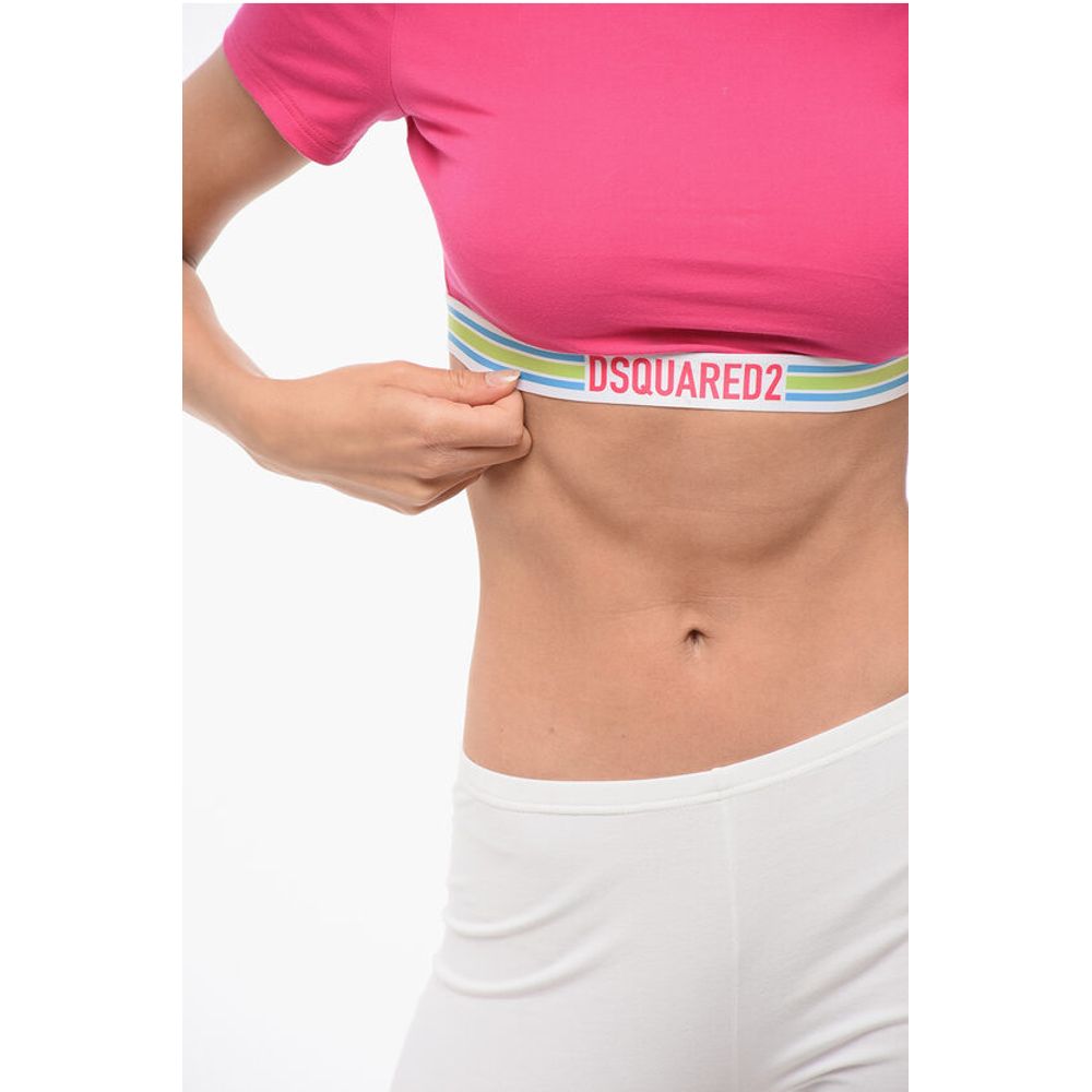 Dsquared² Crop-Top mit Gummiband mit Logo