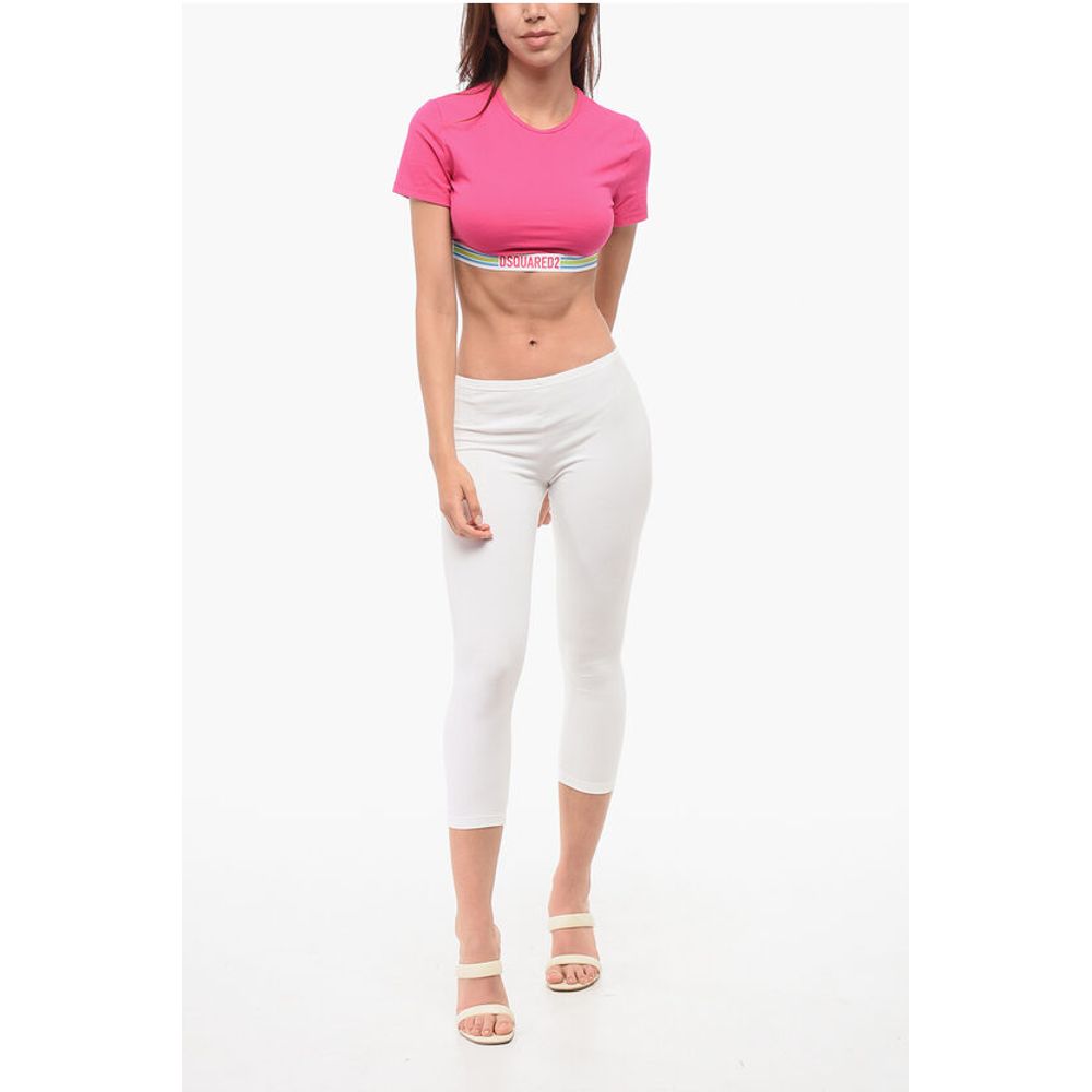 Dsquared² Crop-Top mit Gummiband mit Logo