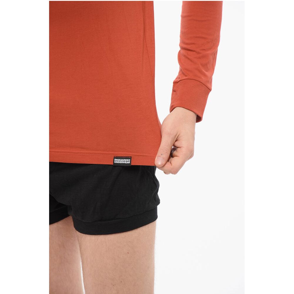 Dsquared² UNDERWEAR Langärmeliges Schlafanzugoberteil mit Rundhalsausschnitt
