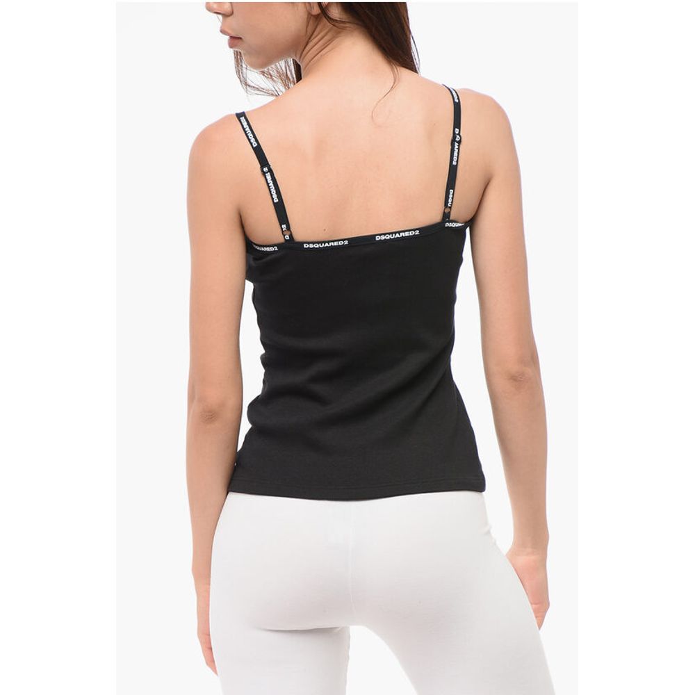 Dsquared² Stretch-Baumwolltank-Top mit Logodetails