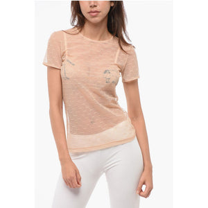Dsquared² Kurzärmeliges Monogramm-Spitzen-Top