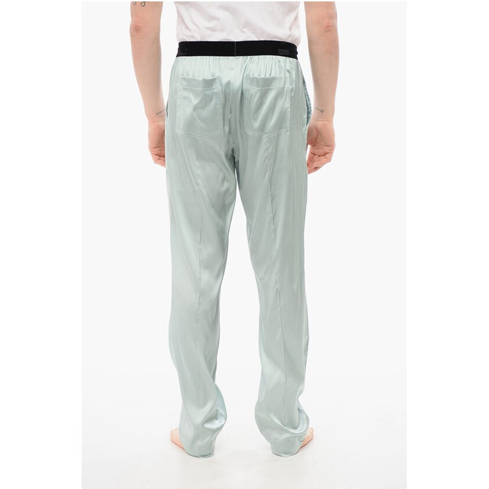 Tom Ford Pijamahose aus Seidensatin mit Veloursdetail