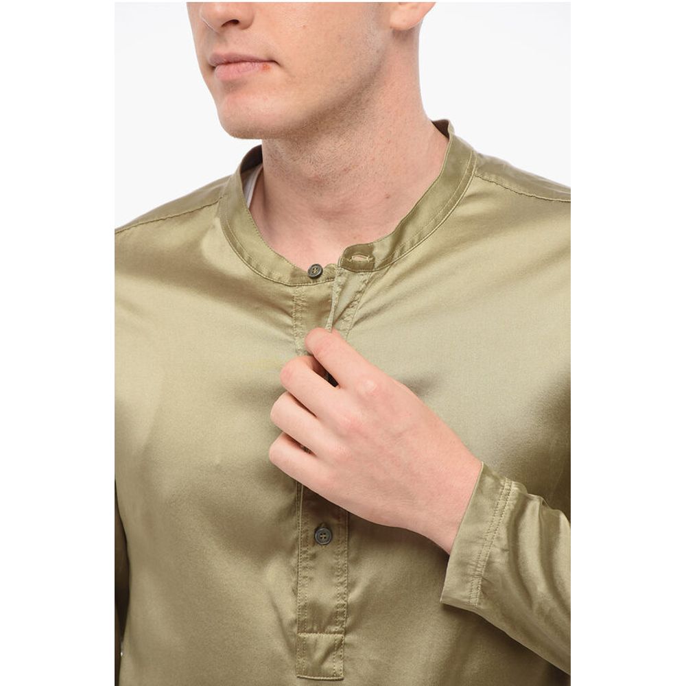Tom Ford Seidensatin-Pijama-Hemd mit Mandarinenkragen