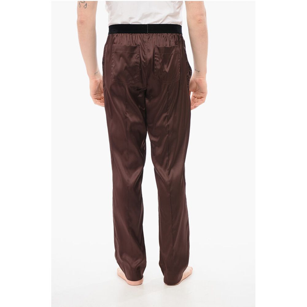 Tom Ford Pijamahose aus Seidensatin mit Veloursdetail