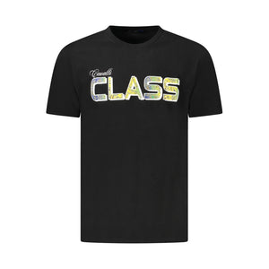 Cavalli Class Schwarzes T-Shirt aus Baumwolle