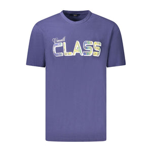 Cavalli Class T-Shirt aus blauer Baumwolle