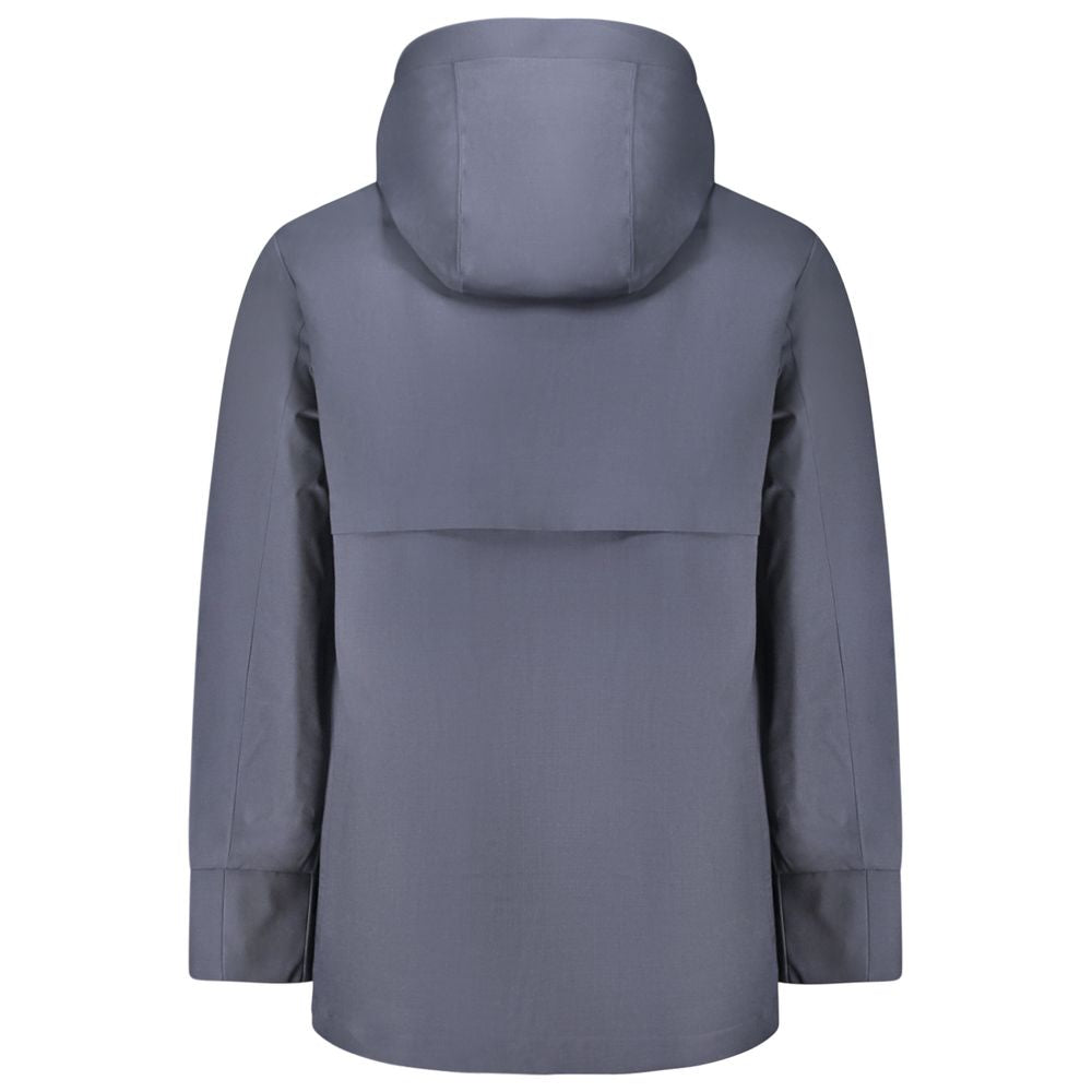 K-WAY Blauer Trenchcoat aus Wolle für Männer