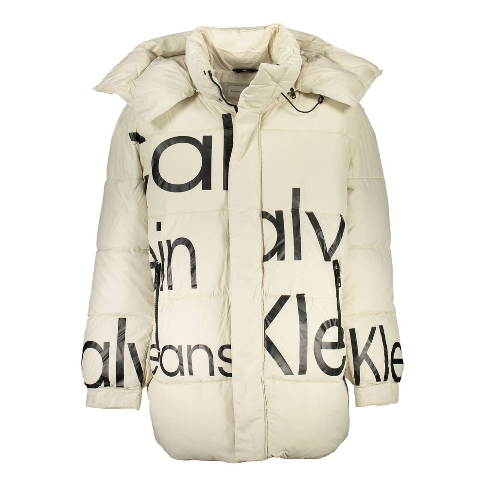 Calvin Klein Beigefarbene Polyesterjacke