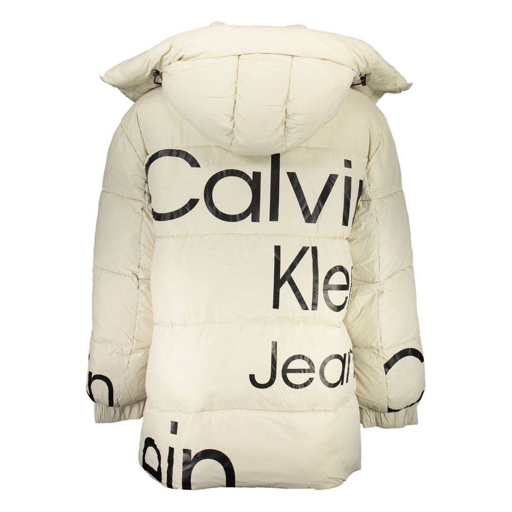 Calvin Klein Beigefarbene Polyesterjacke