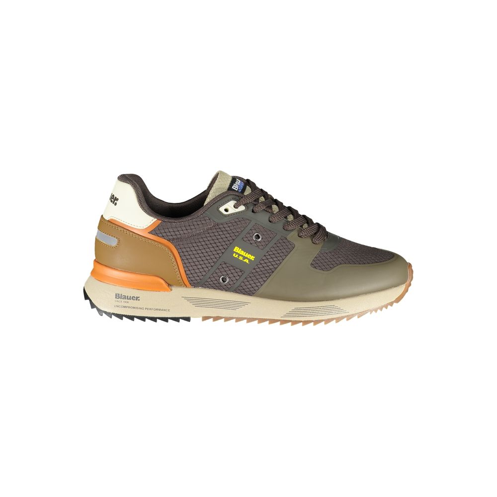 Blauer Brauner Polyester Sneaker