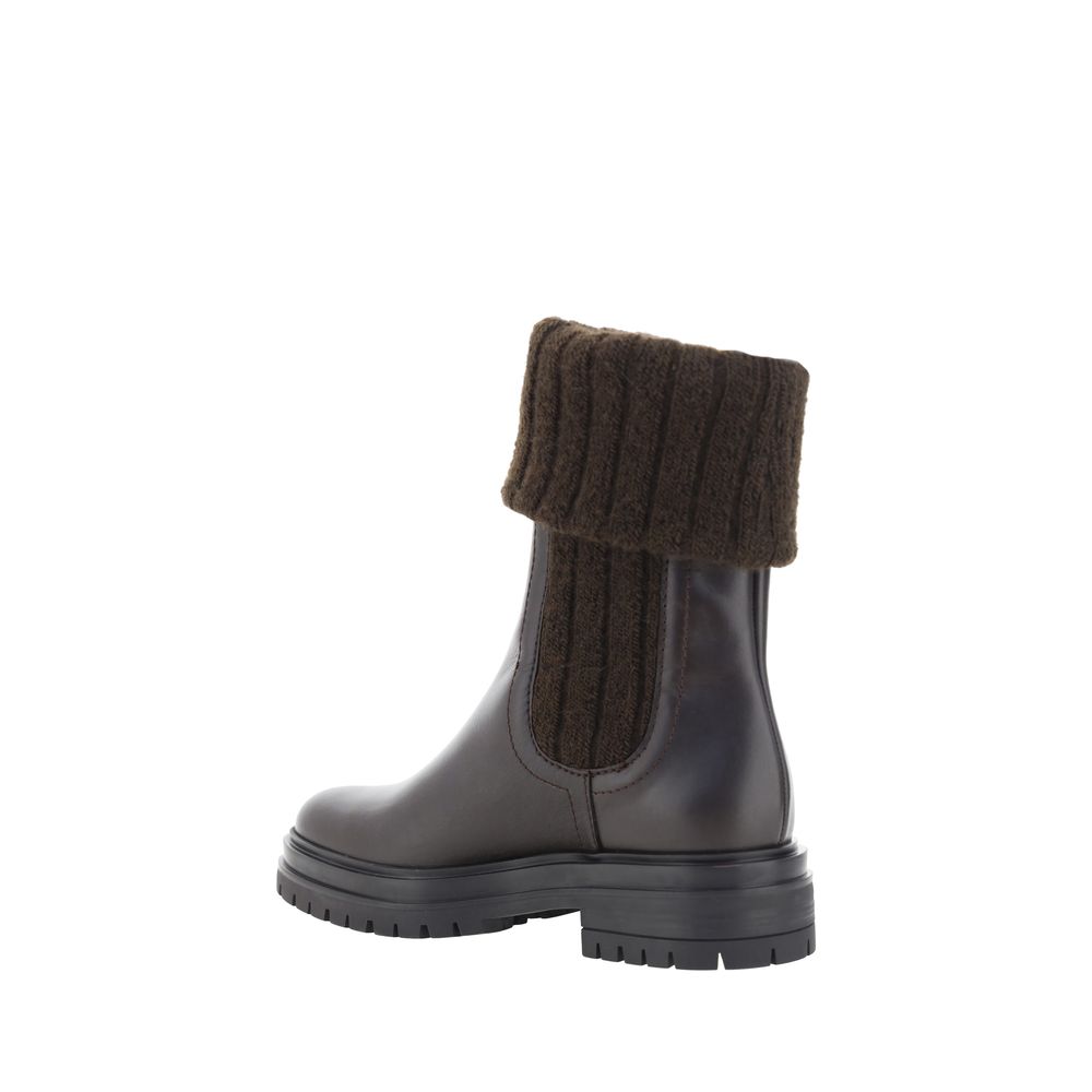 Gianvito Rossi Schwarze Kalbshaut Bos Taurus Stiefeletten