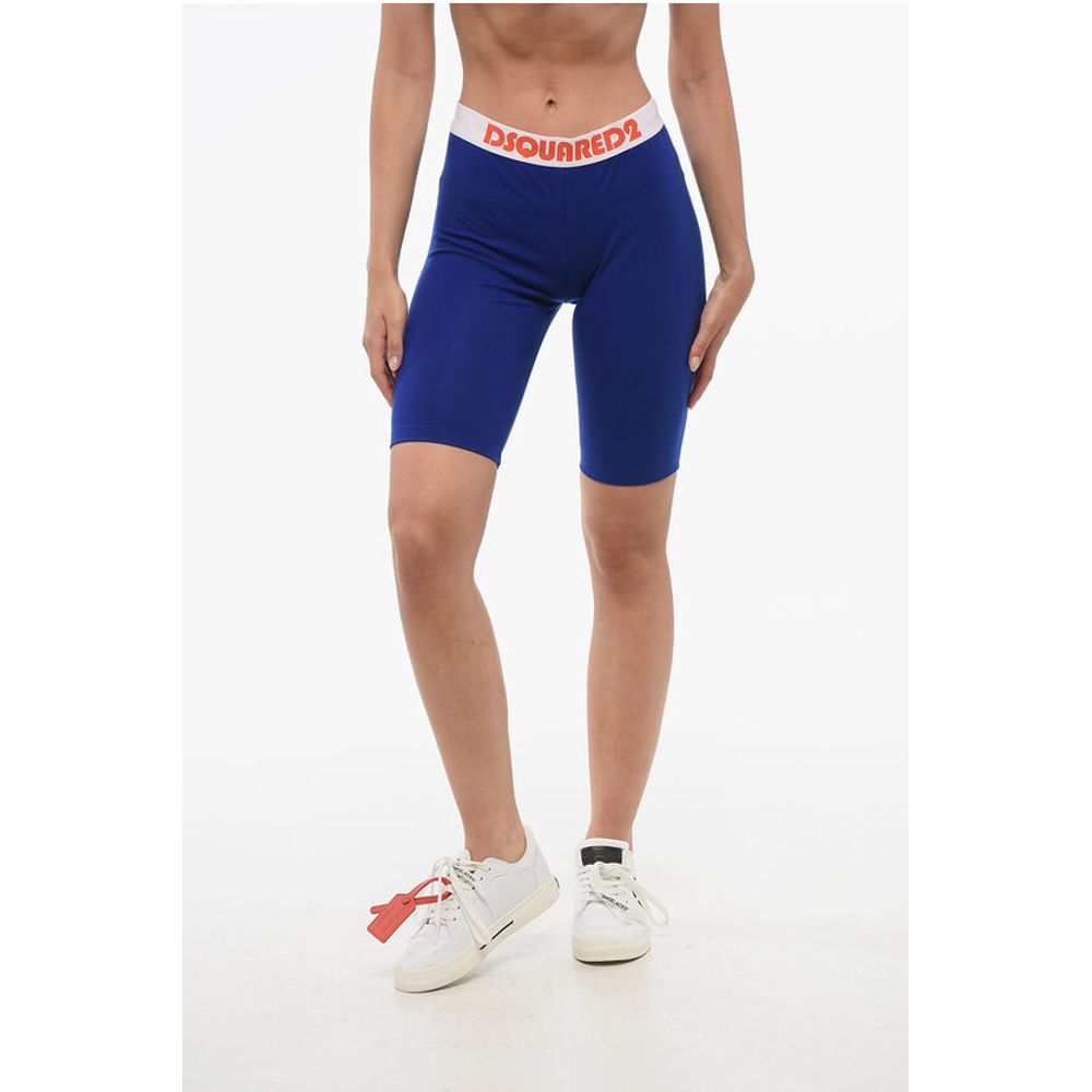 Dsquared² Baumwoll-Stretch-Radler-Shorts mit Logo-Band