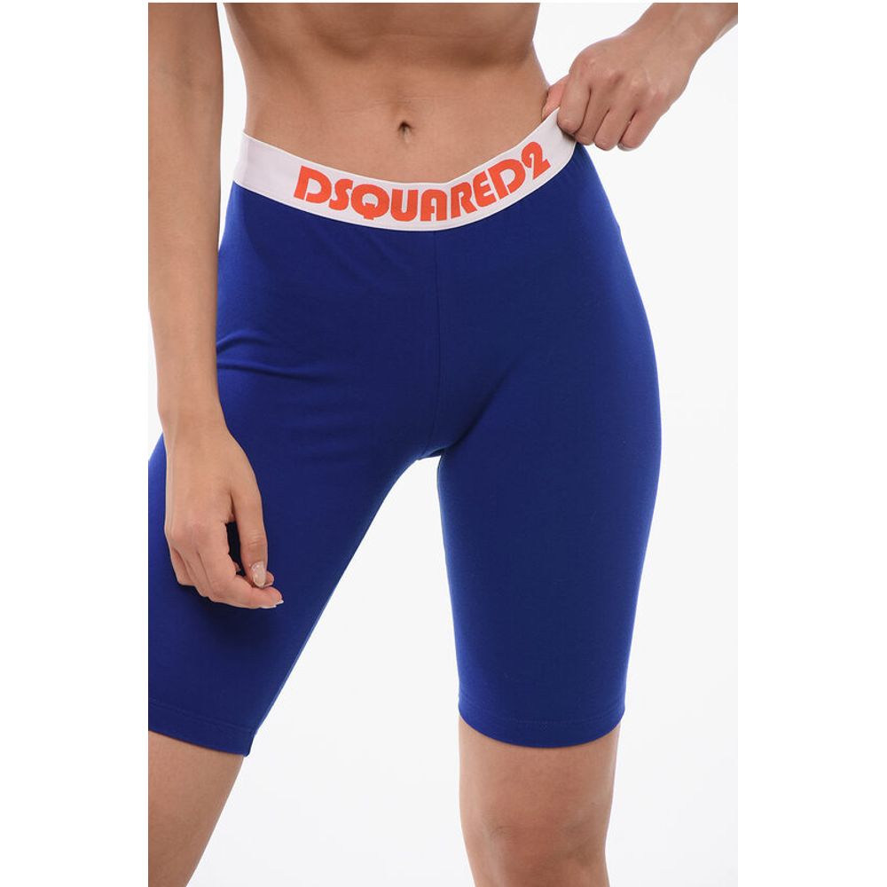 Dsquared² Baumwoll-Stretch-Radler-Shorts mit Logo-Band