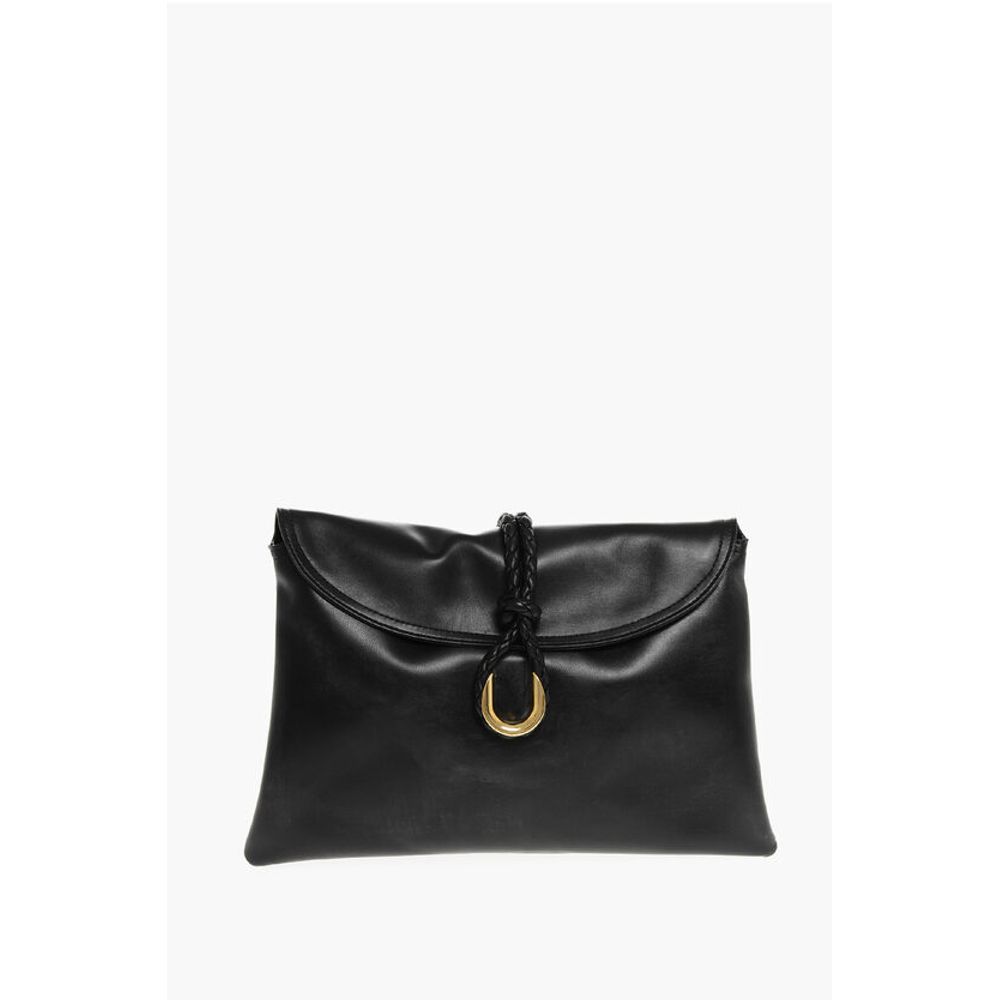 Bottega Veneta Leder Clutch mit gewebtem Detail