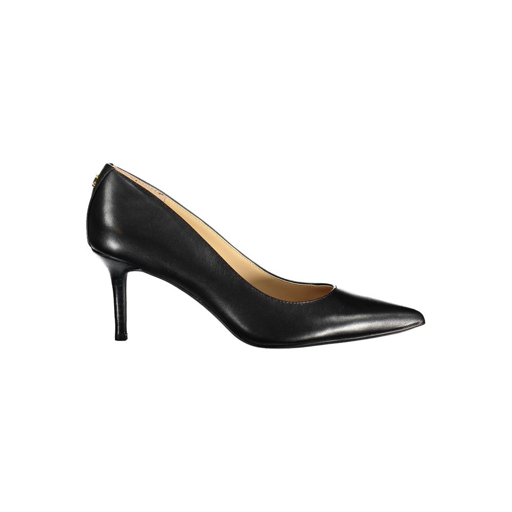 Ralph Lauren Flacher Schuh aus schwarzem Leder
