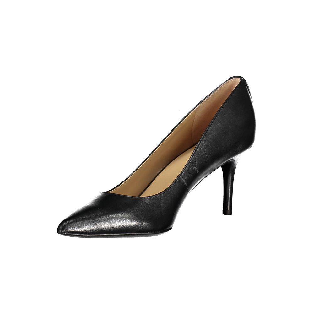 Ralph Lauren Flacher Schuh aus schwarzem Leder