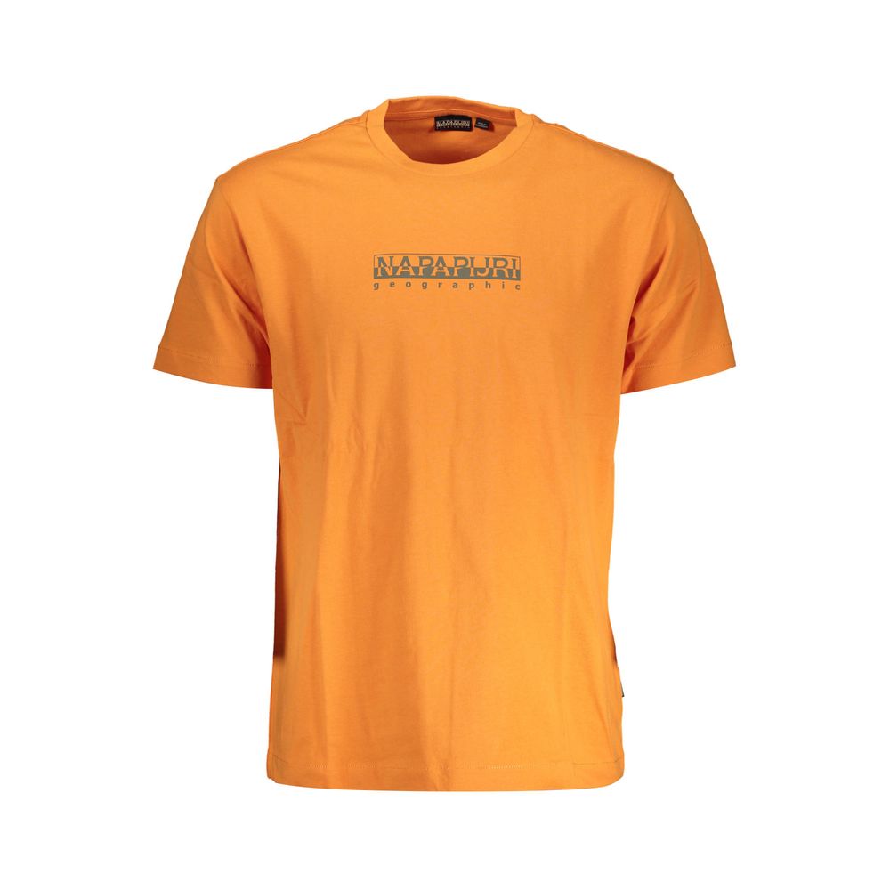 Napapijri Orangefarbenes T-Shirt aus Baumwolle