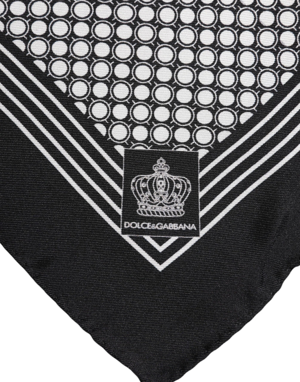 Dolce & Gabbana Schwarz Weiß Gemustertes Quadratisches Herren Foulard Tuch