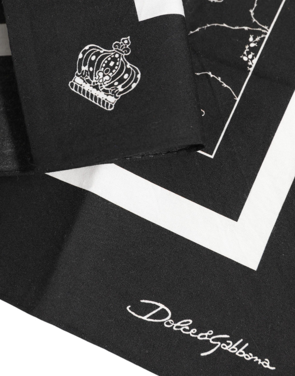 Dolce & Gabbana Schwarzer weißer bedruckter Foulardschal