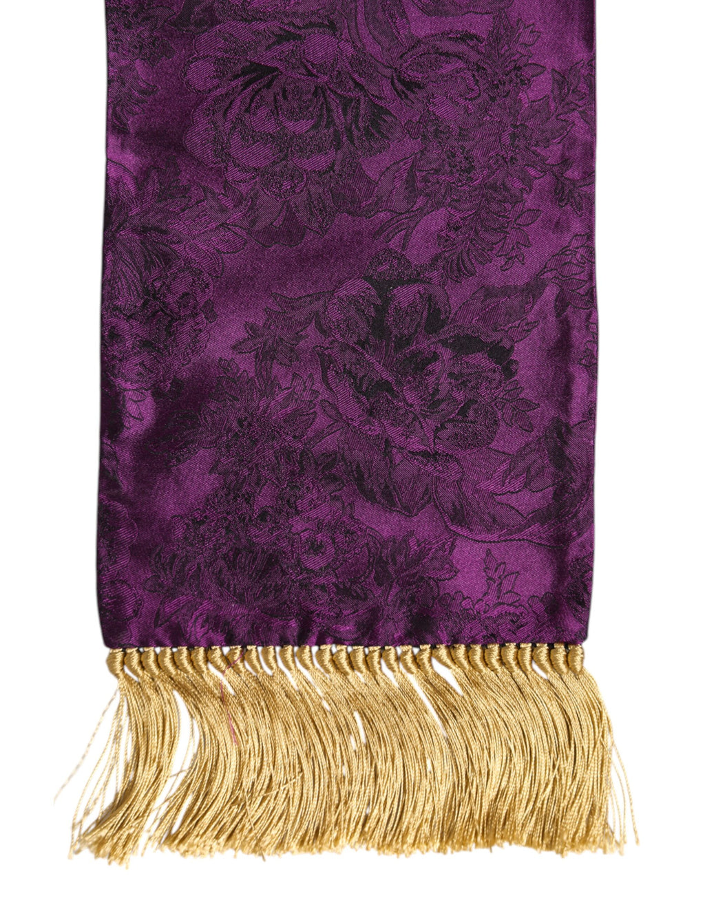 Dolce & Gabbana Lila Seide Fransen Kreuz Männer Foulard Schal