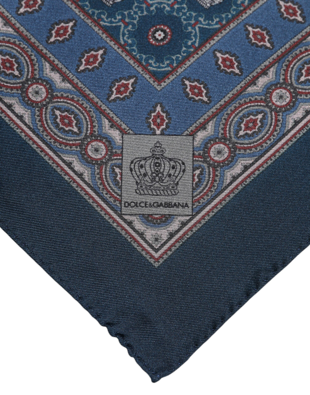 Dolce & Gabbana Blau bedruckte Seide Quadrat Männer Foulard Schal