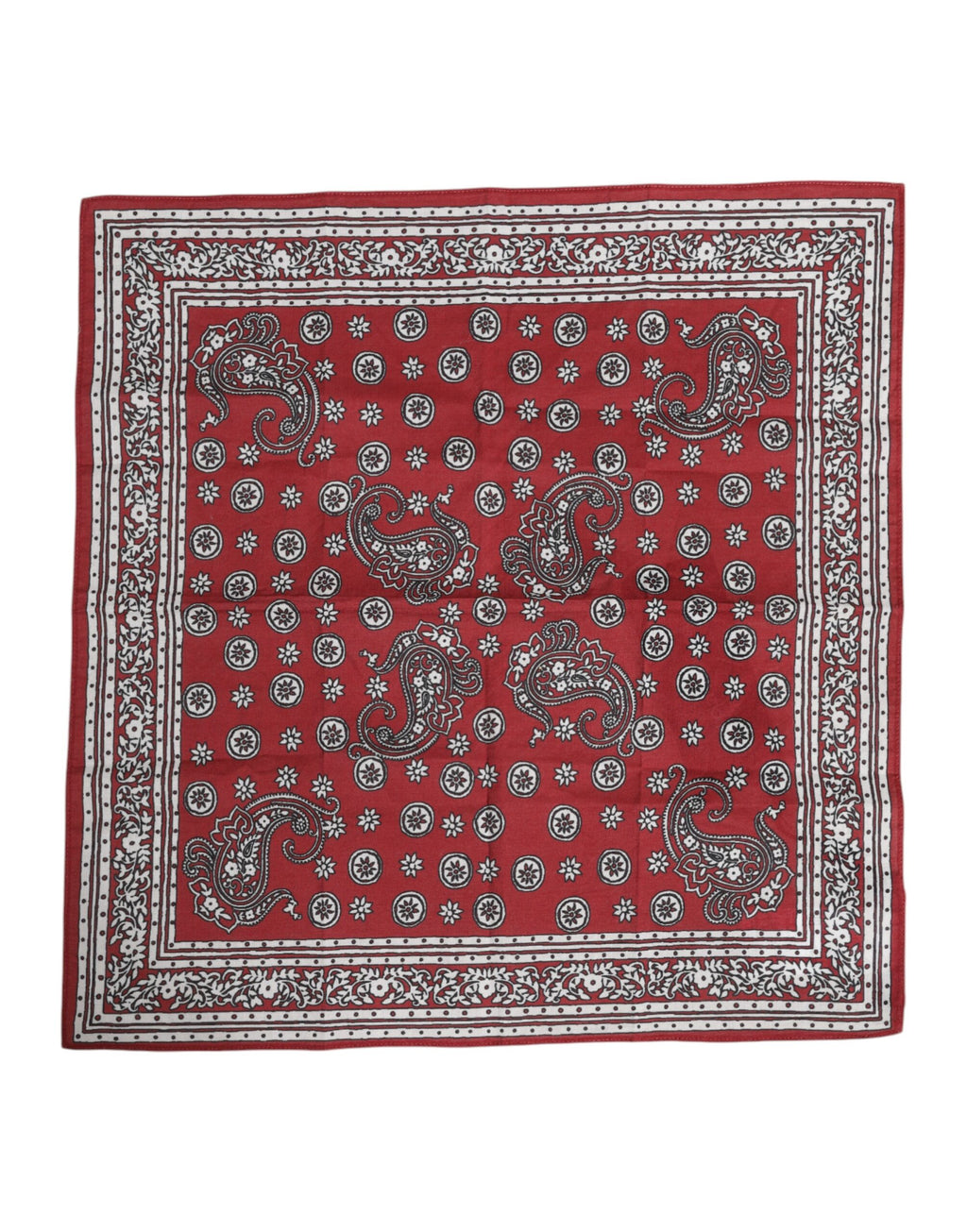 Dolce & Gabbana Roter geblümter quadratischer Foulardschal aus Baumwolle