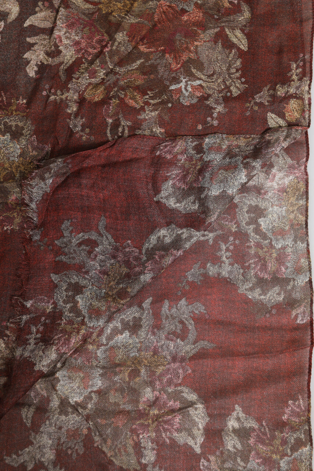 Dolce & Gabbana Maroon Floral Halswärmer Foulard-Schal