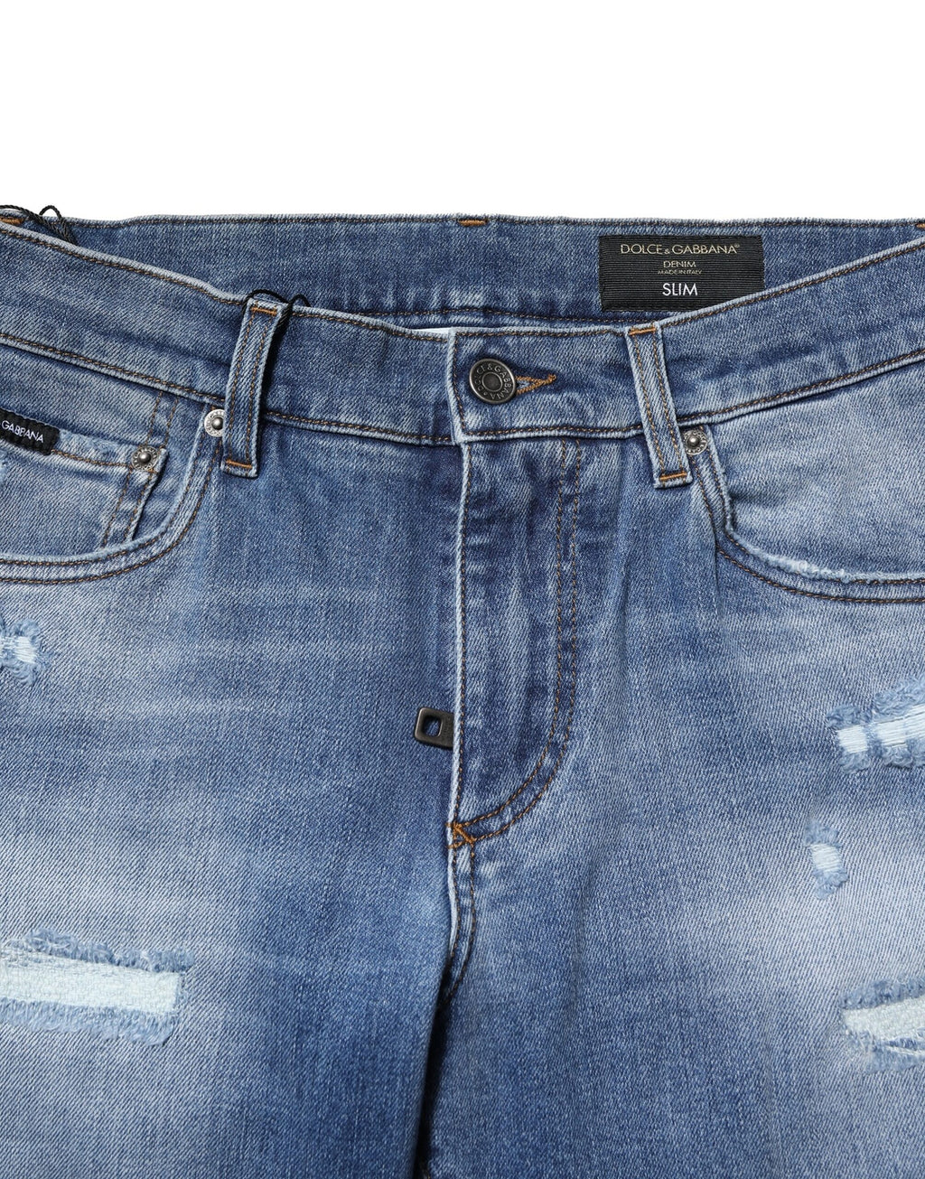 Dolce & Gabbana Blau gewaschene Baumwolle Skinny Herren Denim Jeans