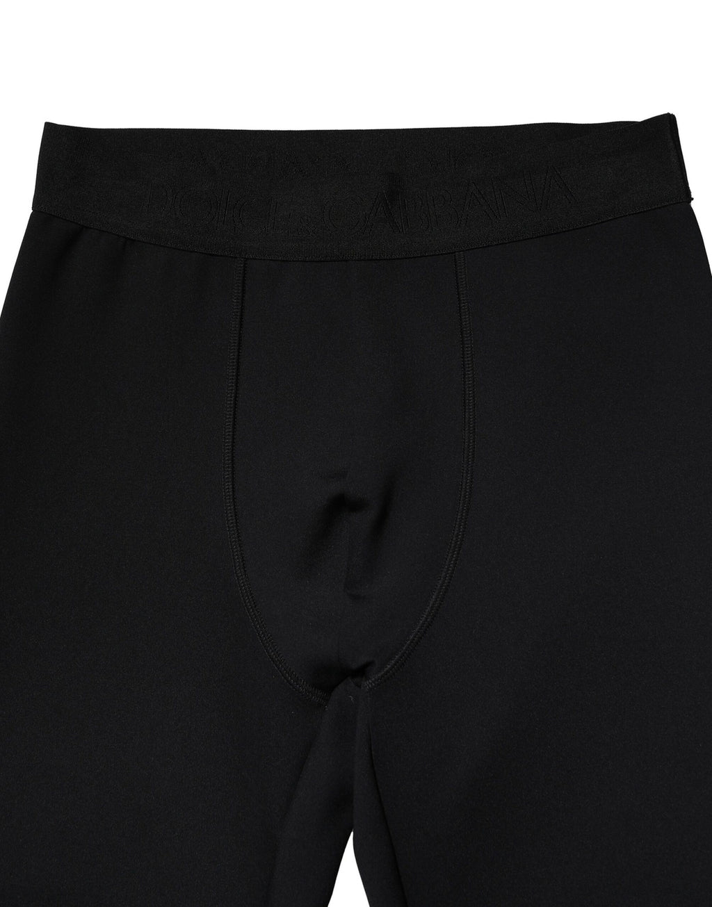 Dolce & Gabbana Schwarzes Nylon Elastische Logo Männer Leggings Hosen