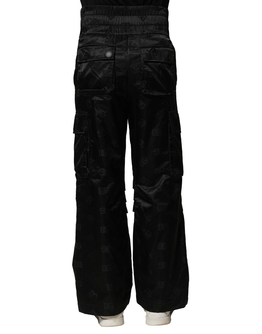 Dolce & Gabbana Schwarze Nylon DG Logo Straight Pants