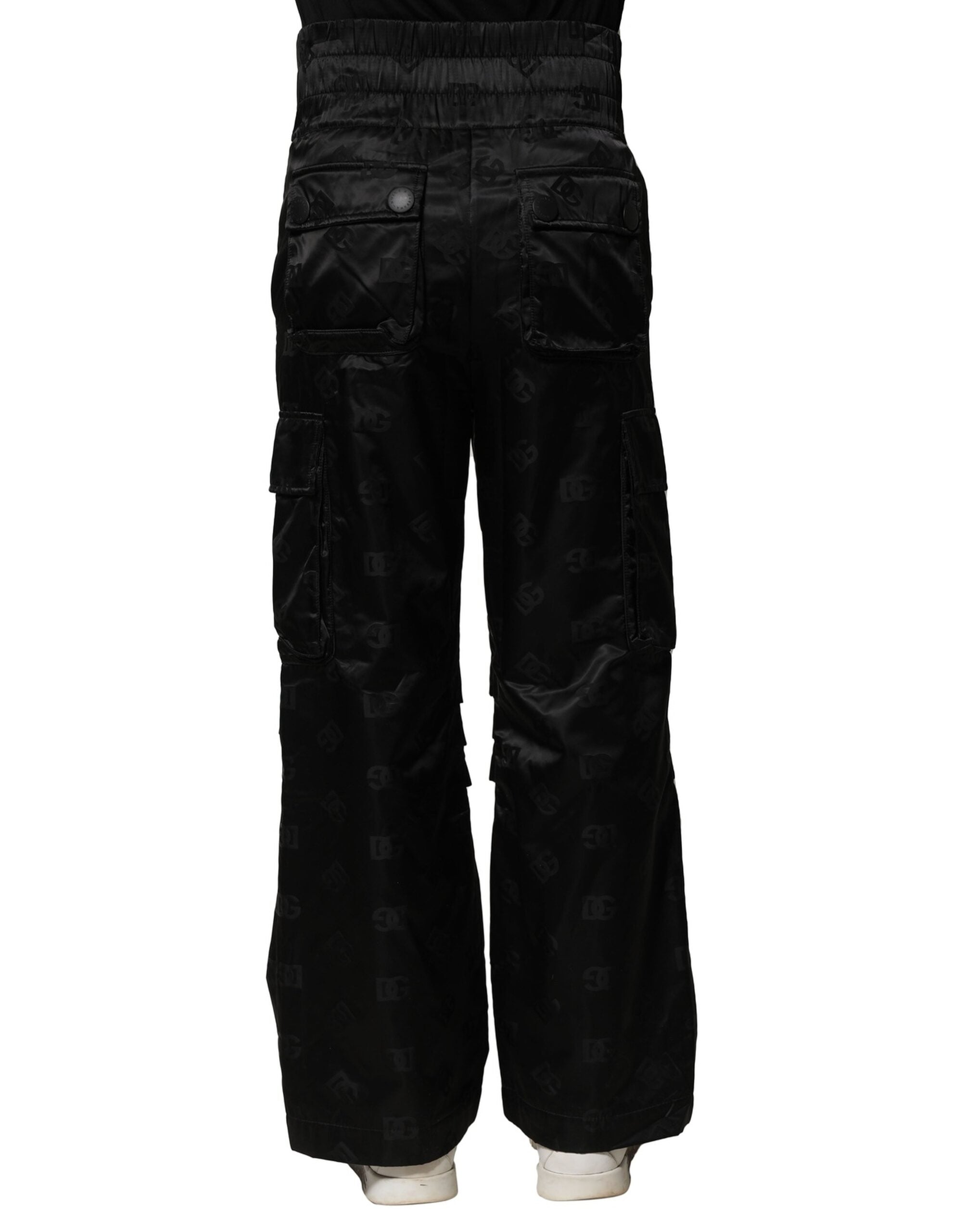 Dolce & Gabbana Schwarze Nylon DG Logo Straight Pants