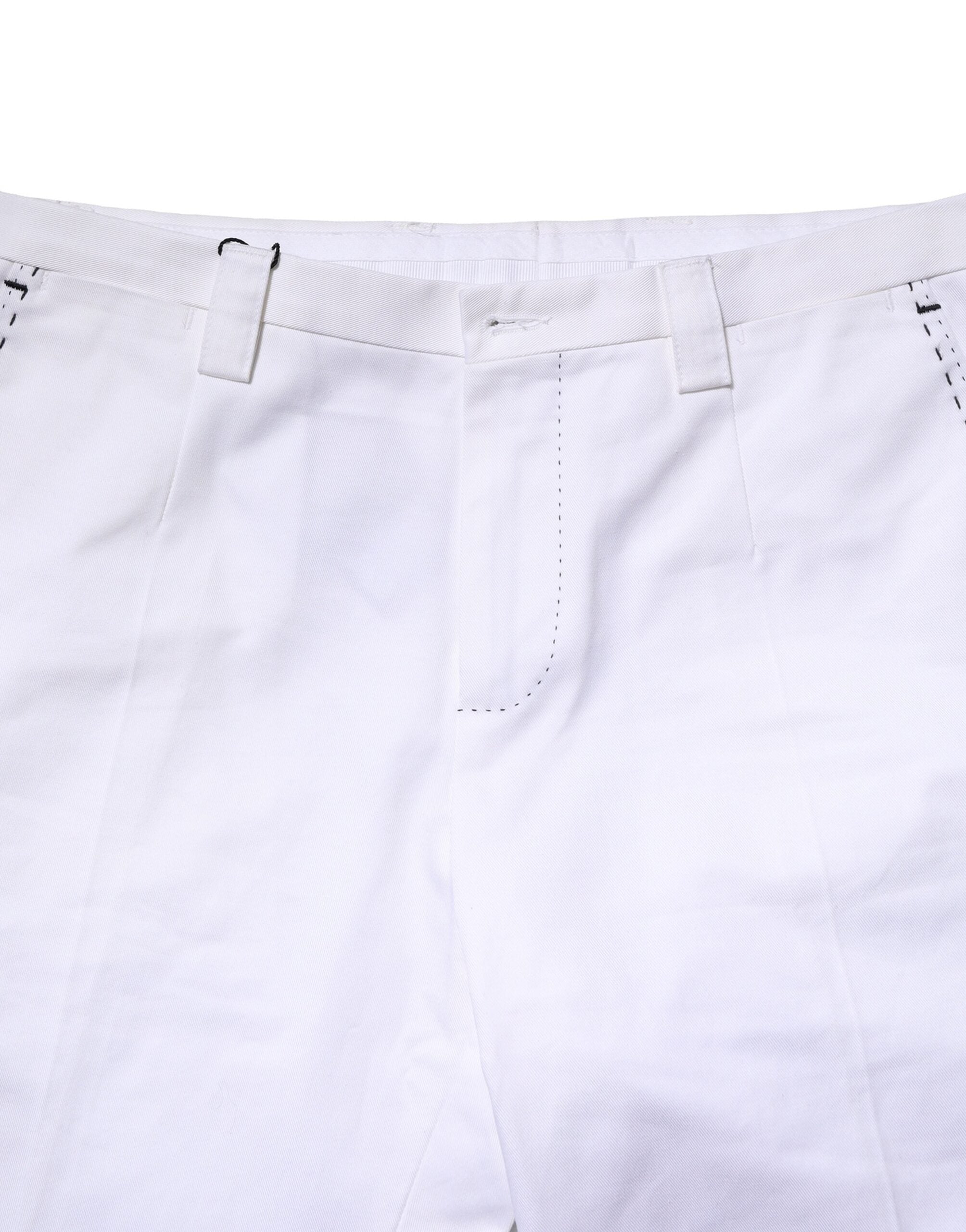 Dolce & Gabbana Weiße Baumwolle Gerade Logo Männer Hose