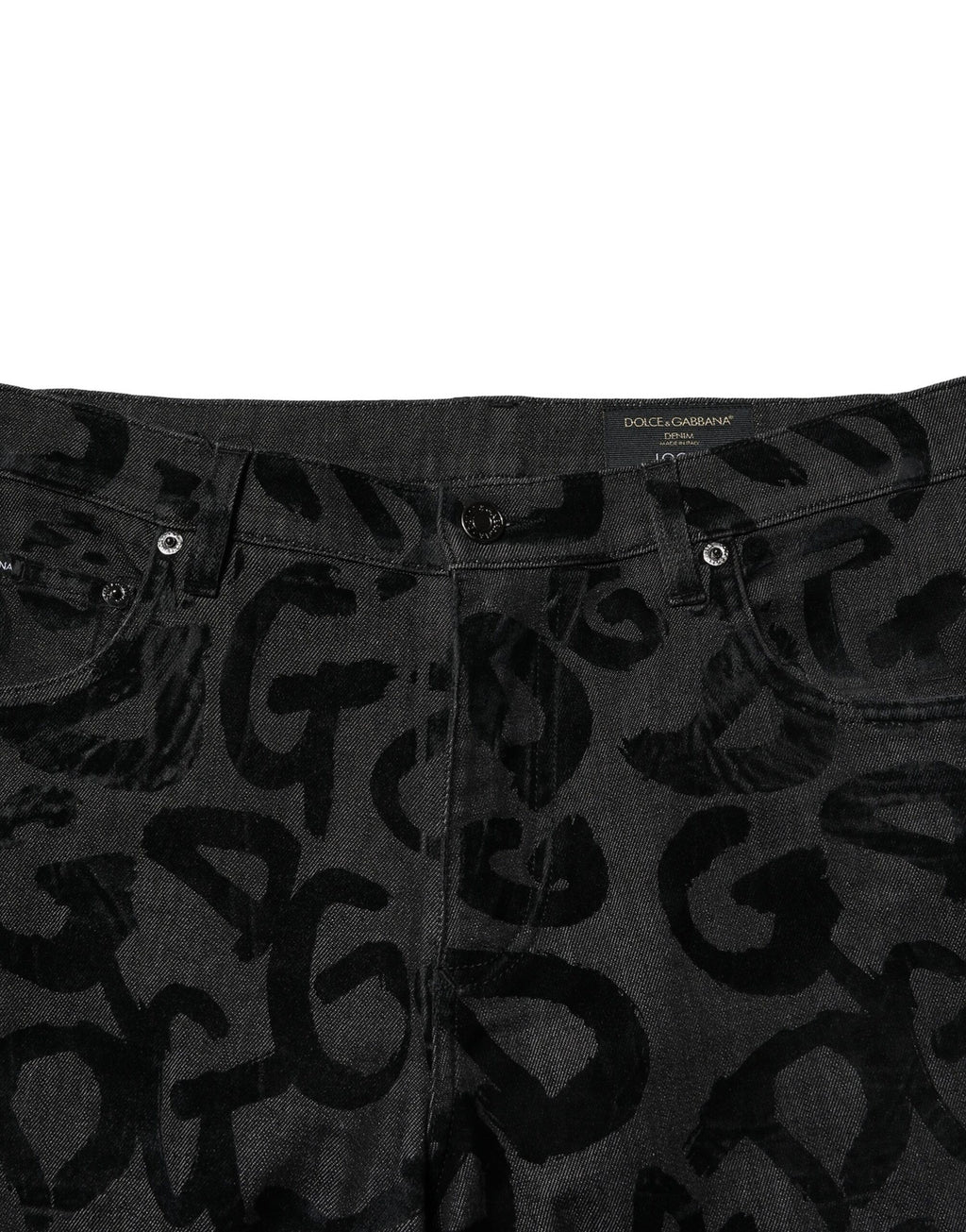 Dolce & Gabbana Graue Baumwolle DG Logo Straight Herren Denim Jeans