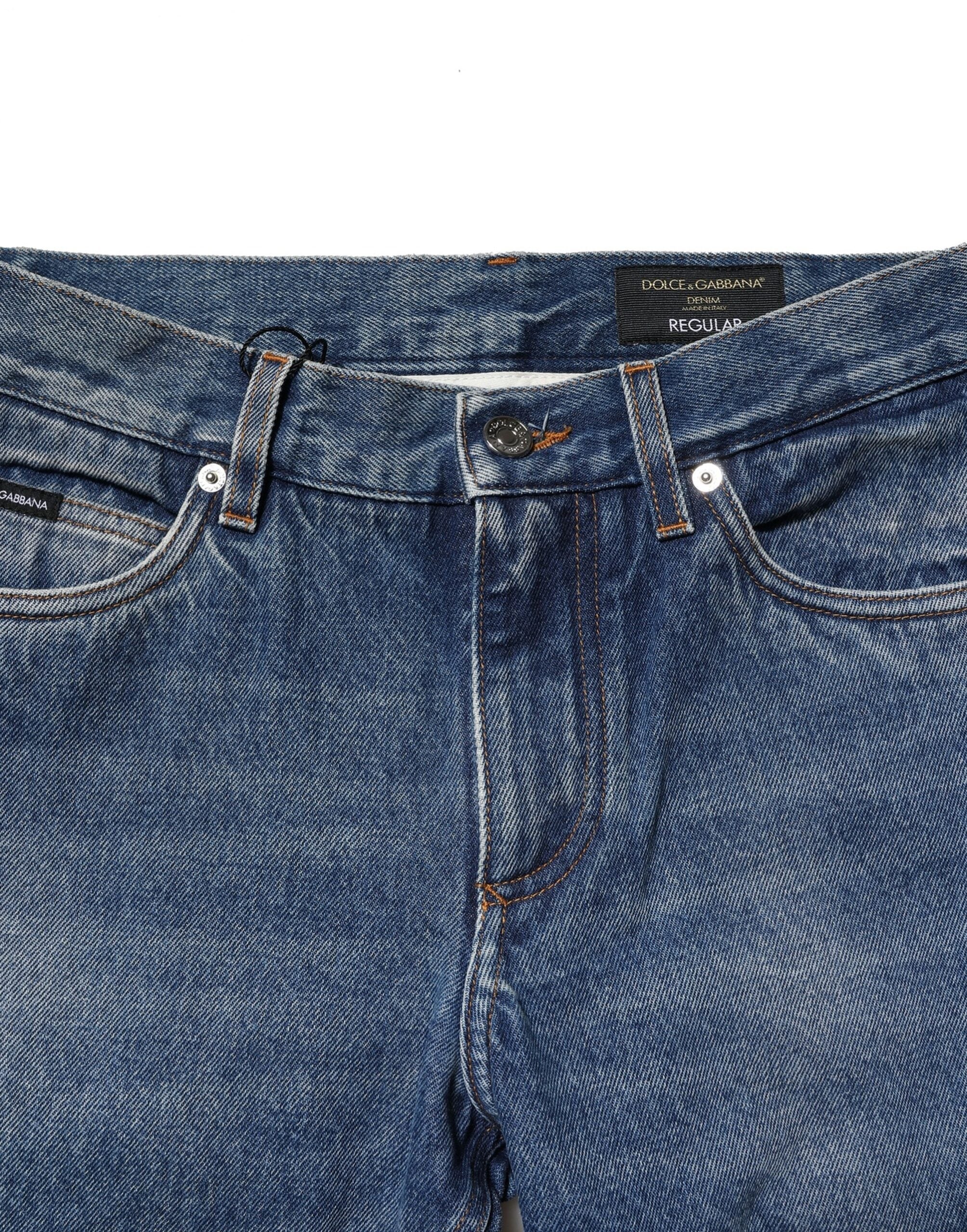 Dolce & Gabbana Blaue Baumwolle Stretch Slim Fit Herren Denim Jeans