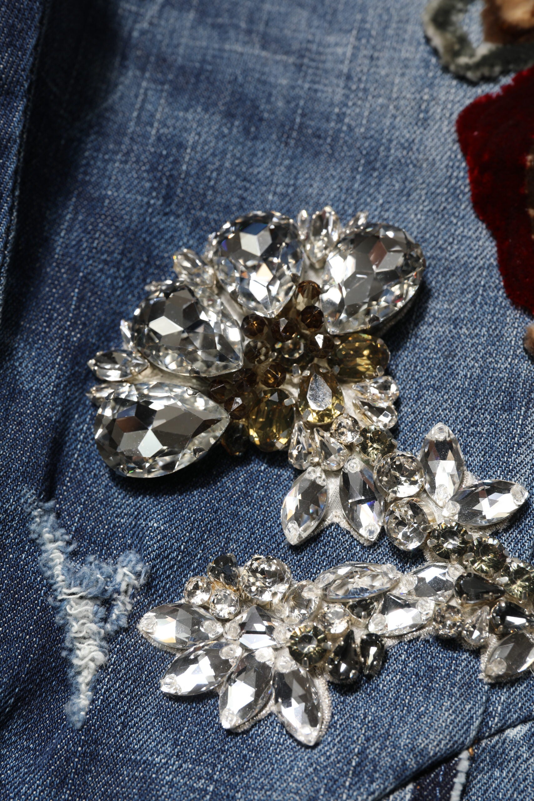 Dolce & Gabbana Blaue Baumwolle mit Strassverzierung Denim Jeans
