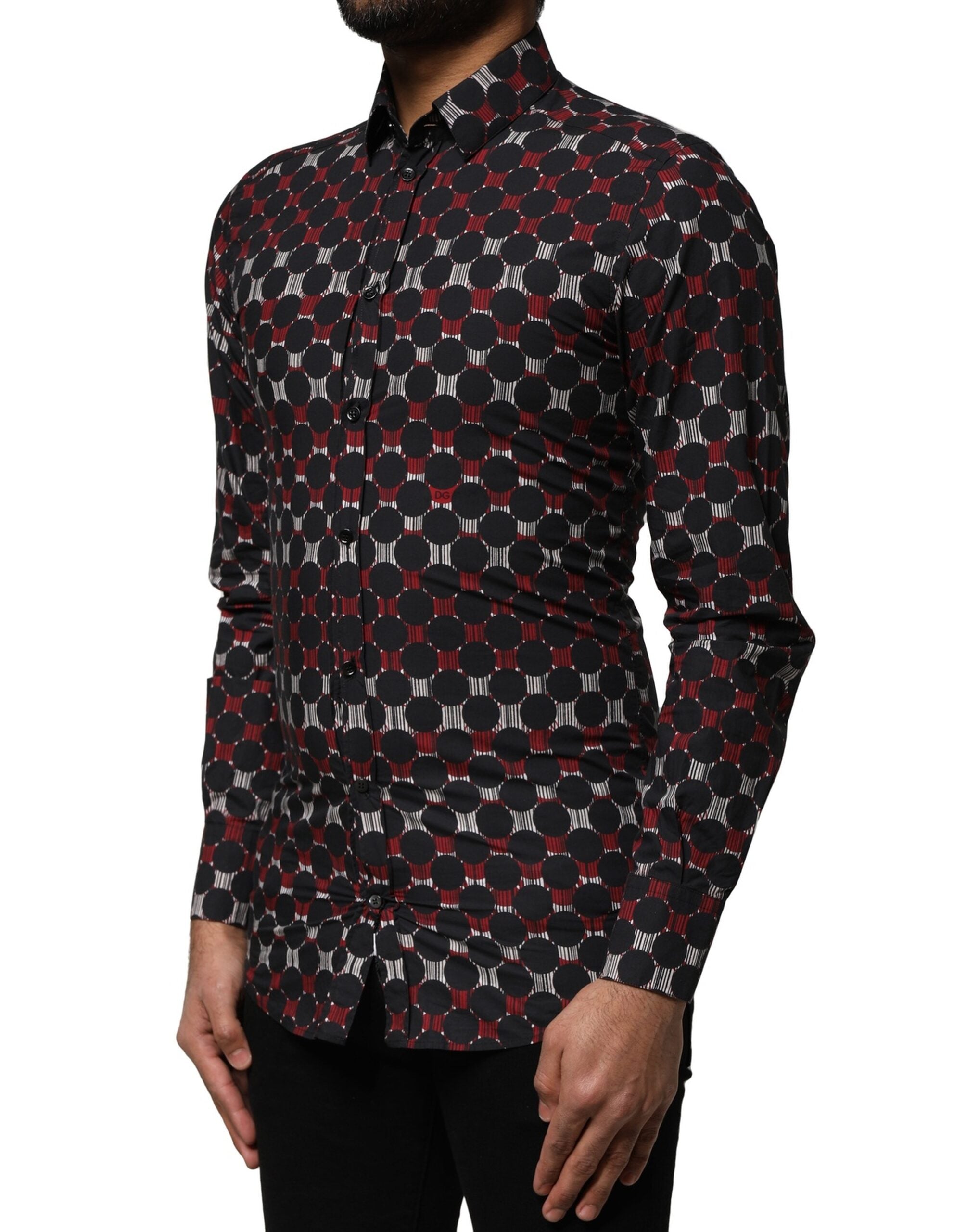 Dolce & Gabbana Multicolor Baumwolle GOLD Langarmhemd