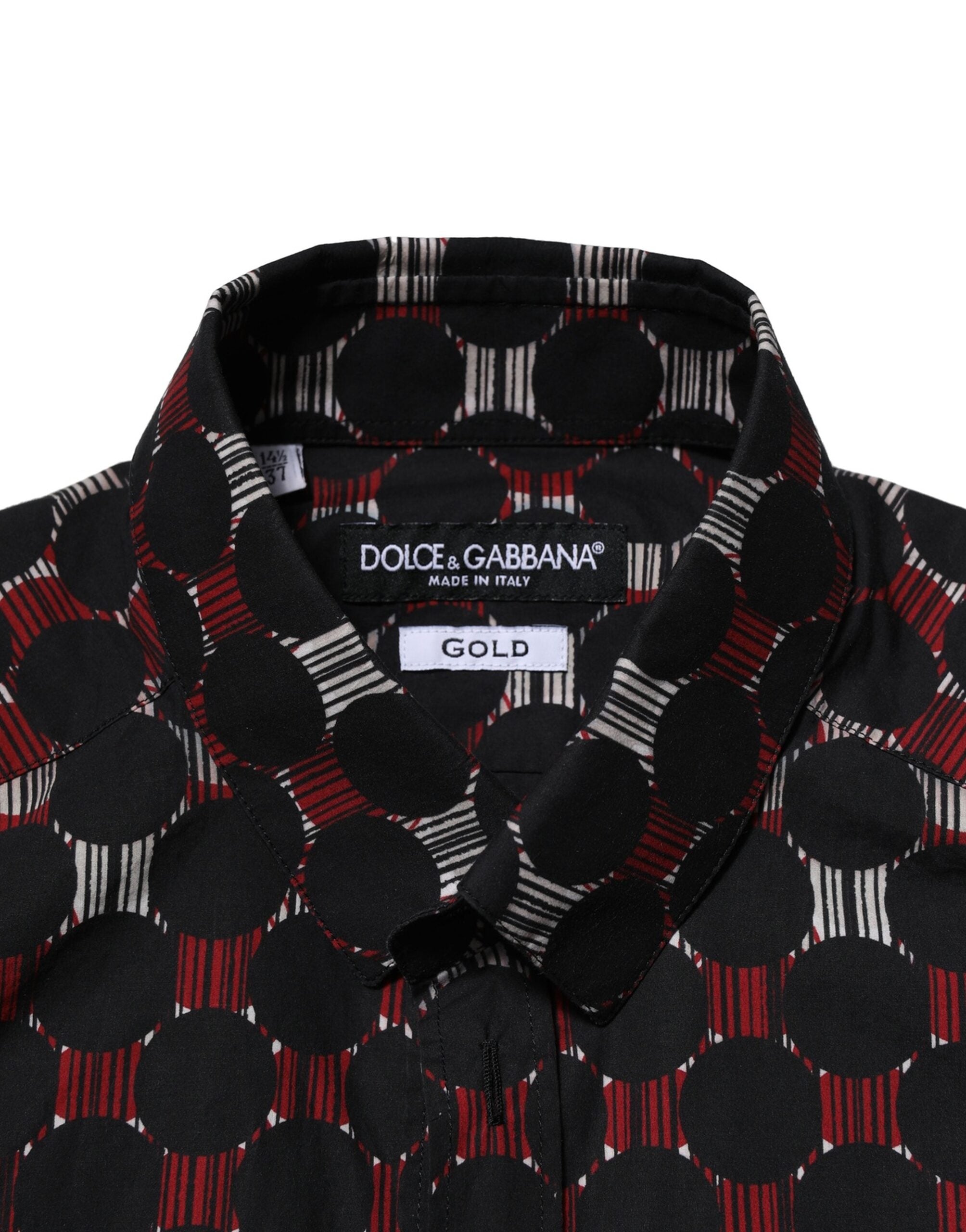 Dolce & Gabbana Multicolor Baumwolle GOLD Langarmhemd