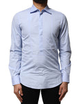 Dolce & Gabbana Light Blue Cotton Long Sleeves Dress Shirt