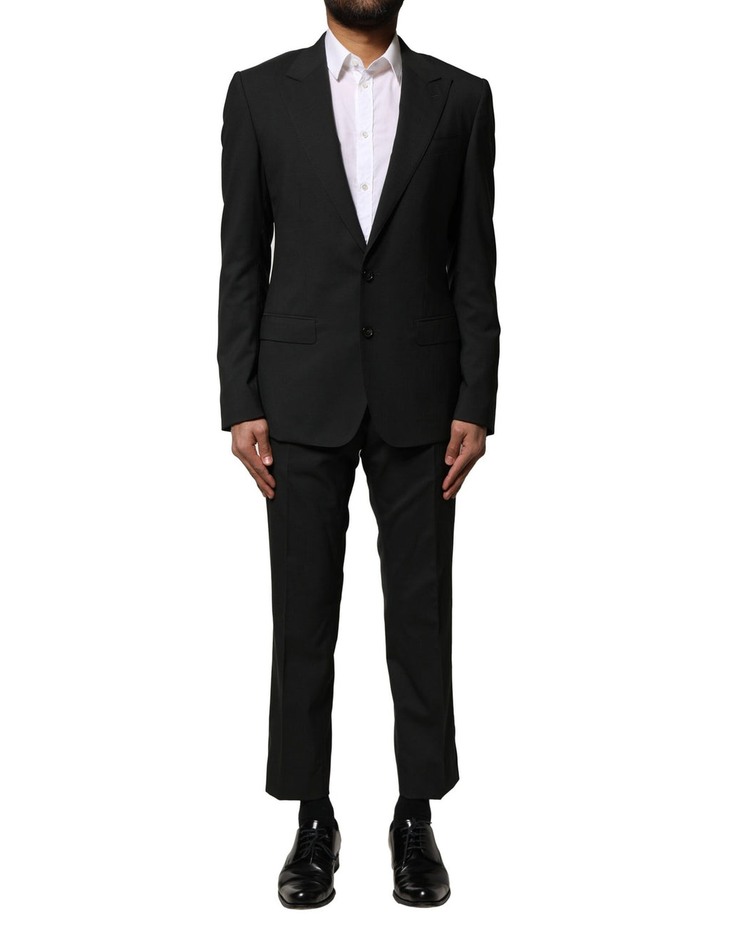 Dolce & Gabbana Schwarzer einreihiger Anzug aus Wolle (2 Teile)