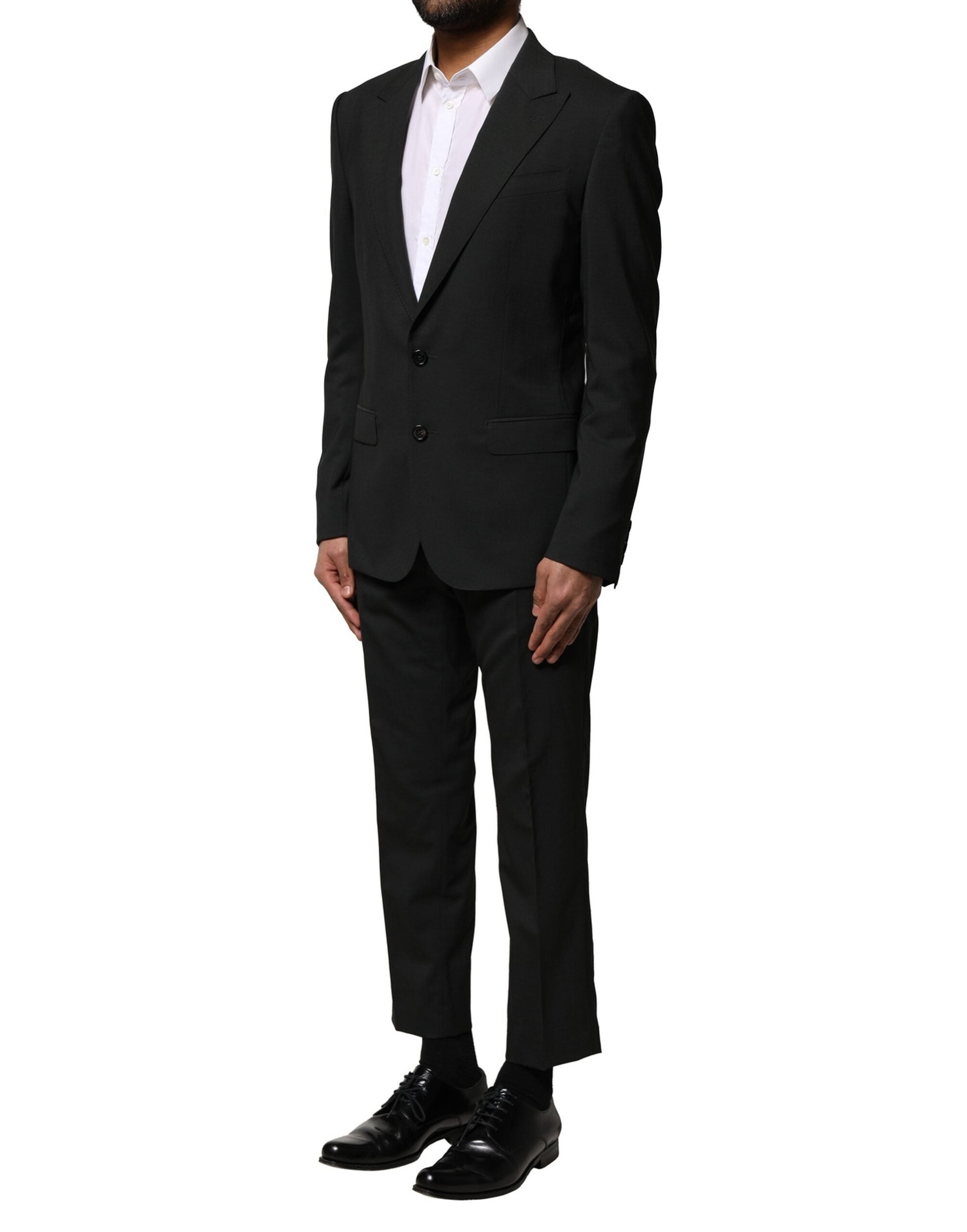 Dolce & Gabbana Schwarzer einreihiger Anzug aus Wolle (2 Teile)