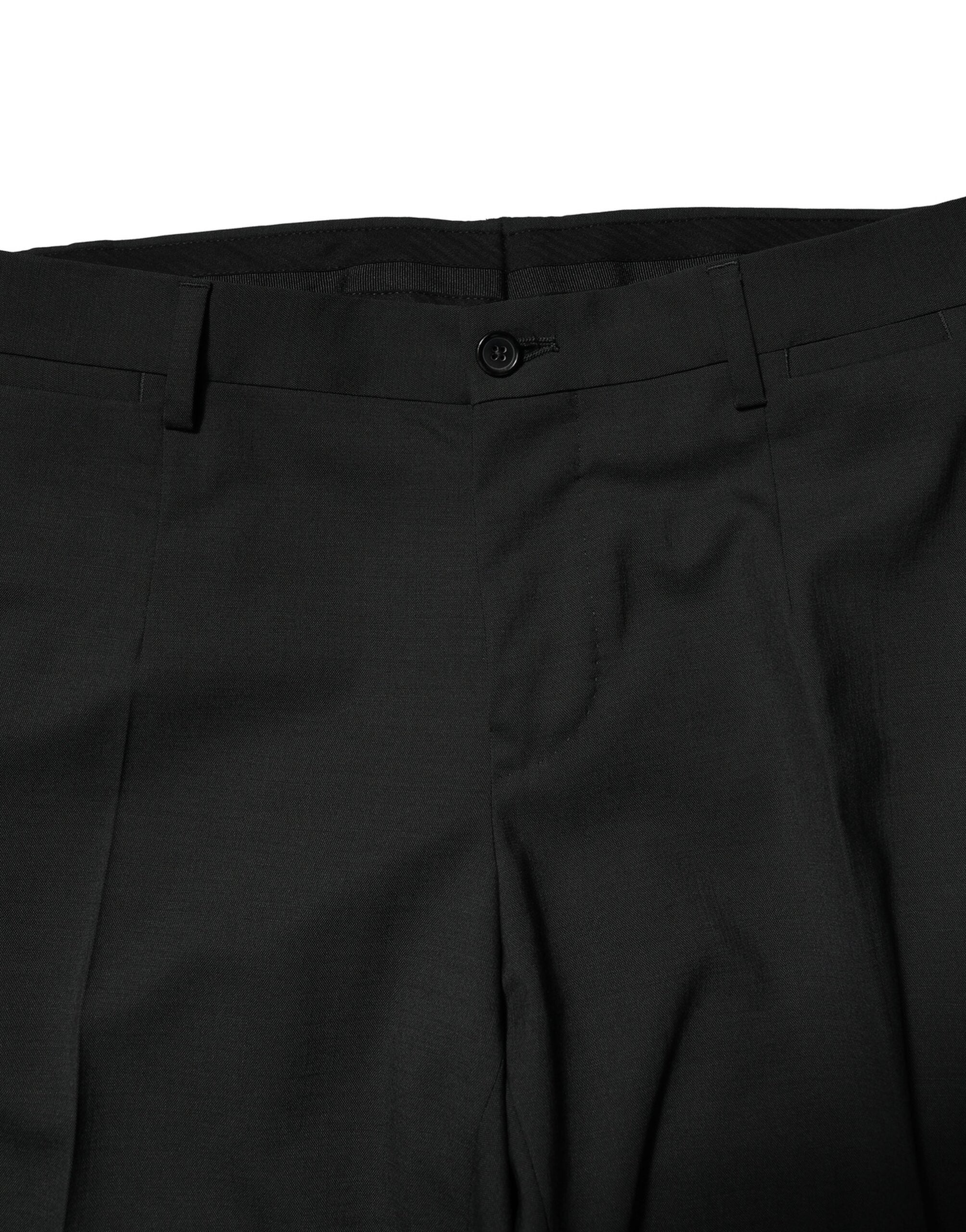 Dolce & Gabbana Schwarzer einreihiger Anzug aus Wolle (2 Teile)