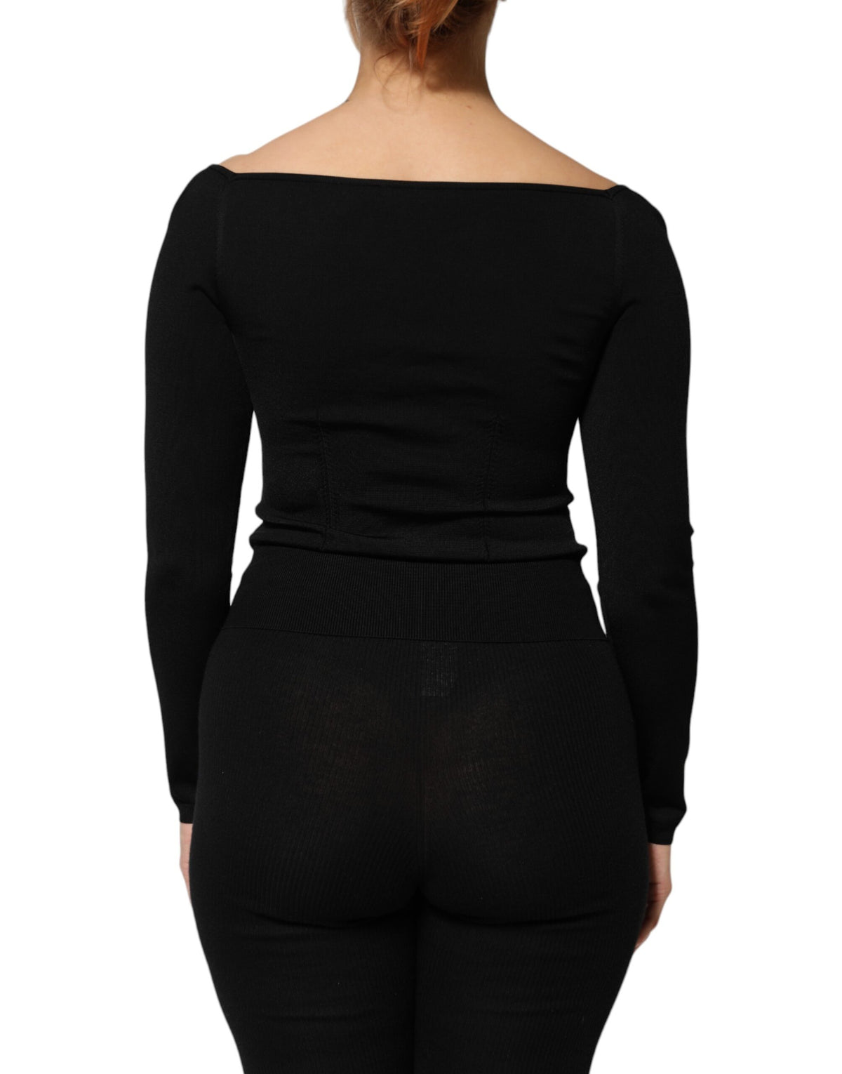 Dolce & Gabbana Zwart Viscose Lange Mouw Pullover Blouse Top