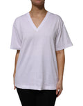 Dolce & Gabbana Wit Katoenen T-shirt Met Korte Mouwen En V-hals