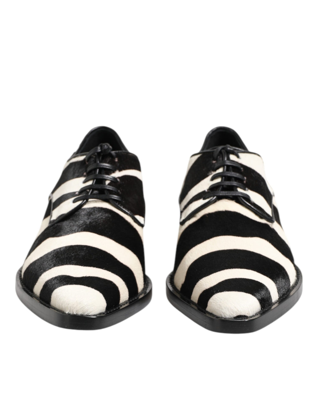 Dolce & Gabbana Zwart Witte Zebra Pony Bont Nette Schoenen