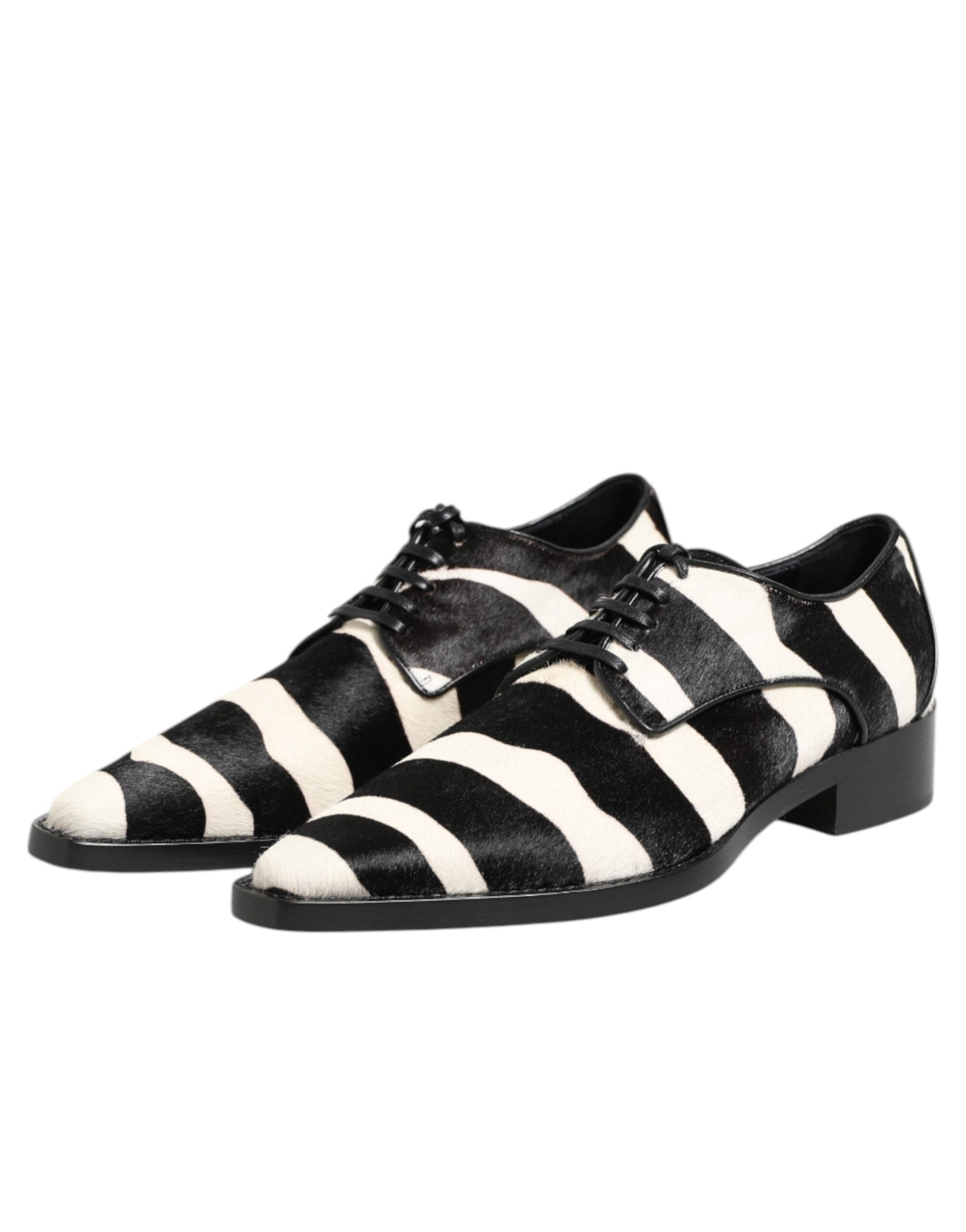 Dolce & Gabbana Zwart Witte Zebra Pony Bont Nette Schoenen