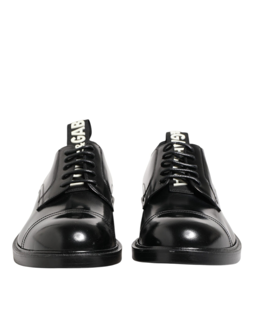 Dolce & Gabbana Schwarzes Leder Kleid Schnürschuhe Männer Formale Schuhe