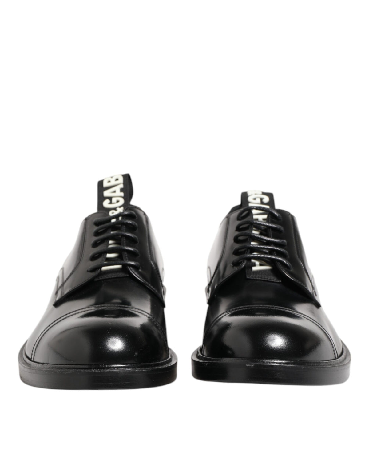 Dolce & Gabbana Zwarte Leren Jurk Schoenen met Vetersluiting voor Heren