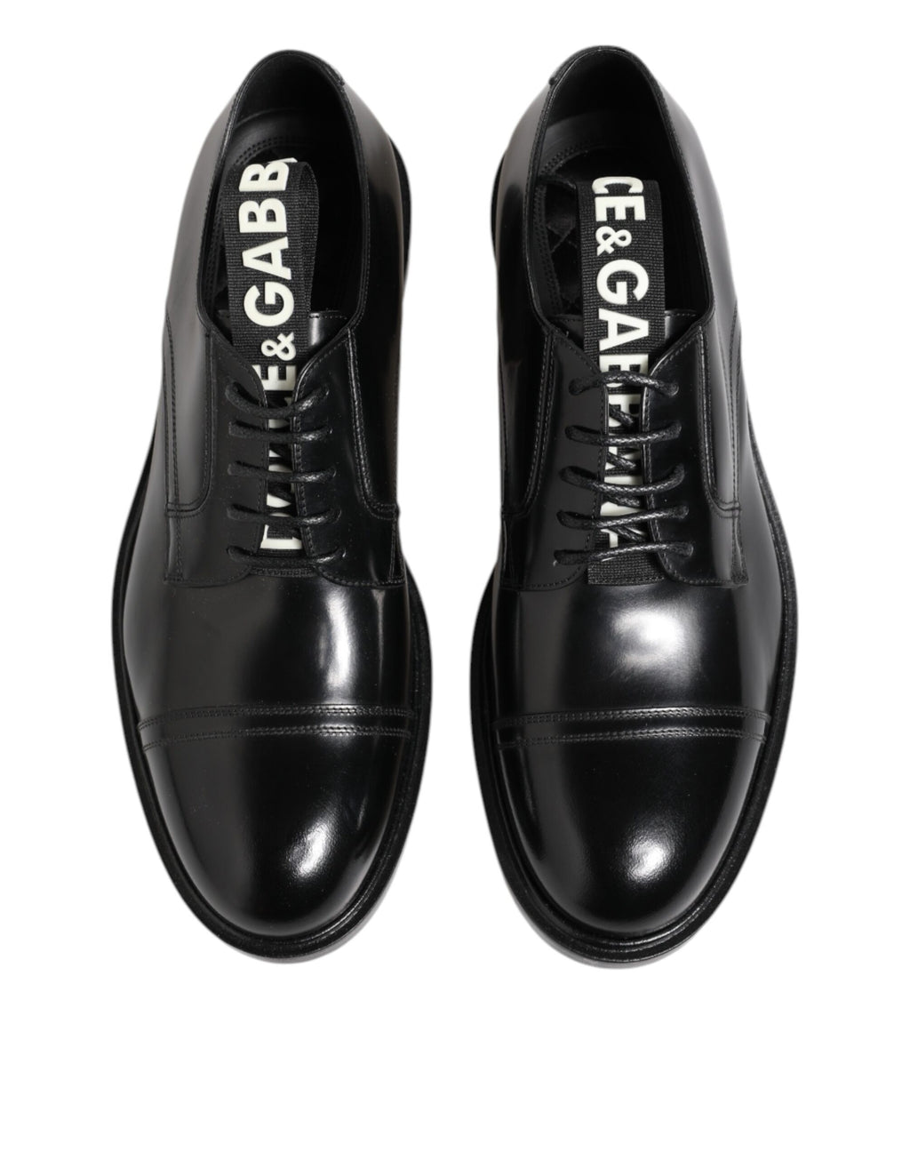 Dolce & Gabbana Schwarzes Leder Kleid Schnürschuhe Männer Formale Schuhe