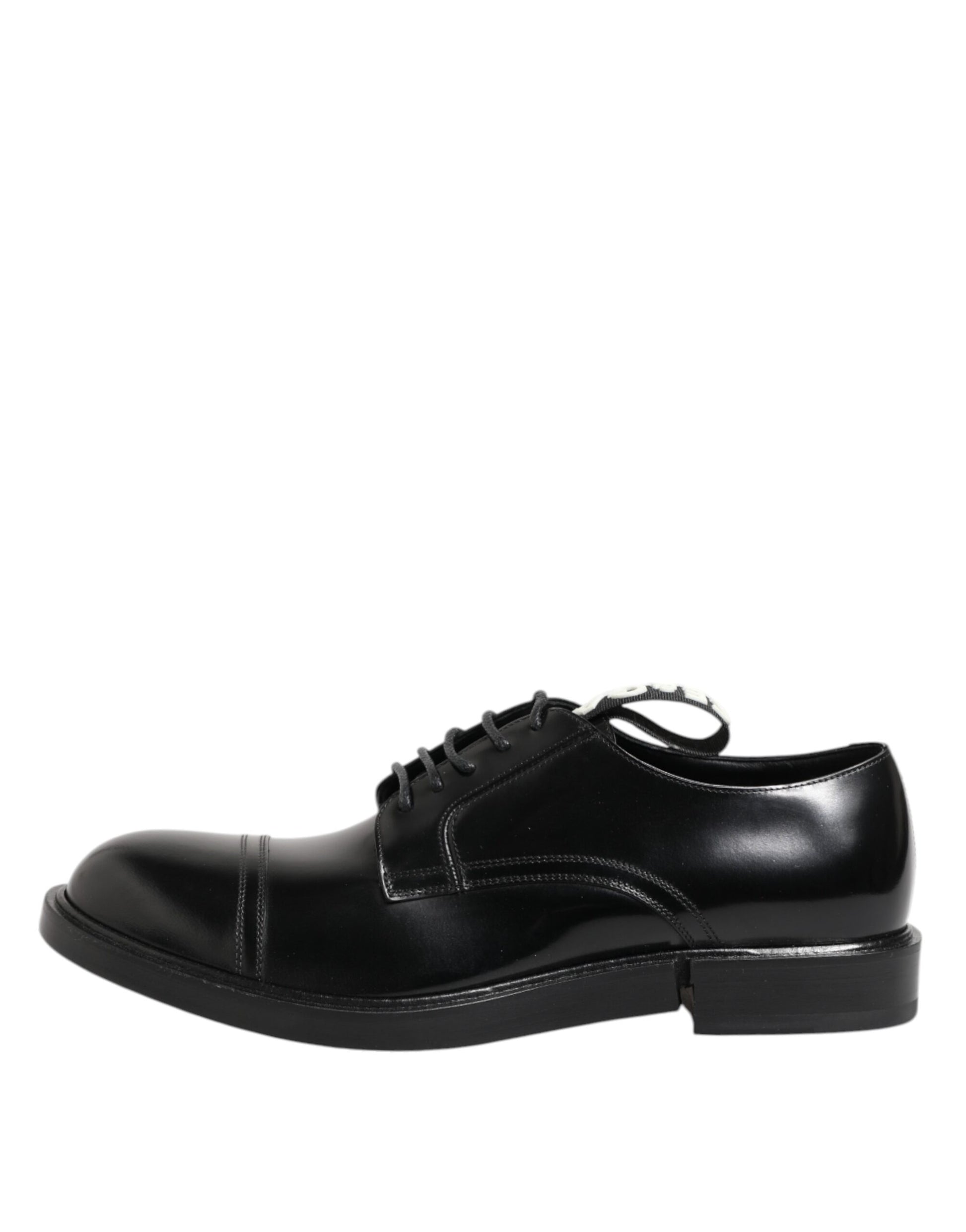 Dolce & Gabbana Schwarzes Leder Kleid Schnürschuhe Männer Formale Schuhe
