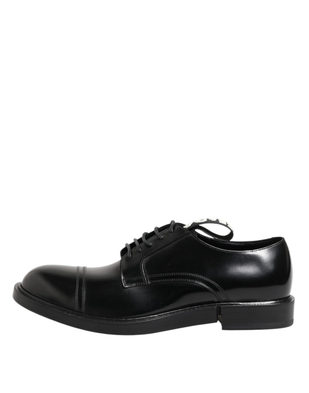 Dolce & Gabbana Zwarte Leren Jurk Schoenen met Vetersluiting voor Heren